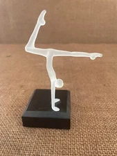 ART GLASS Sculpture DANCER Acrobat Ballet Vintage 1988 MILON TOWNSEND