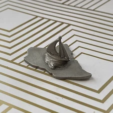 Vintage Pewter Miniature Figurine Maine Raw cliffe 1984 1”