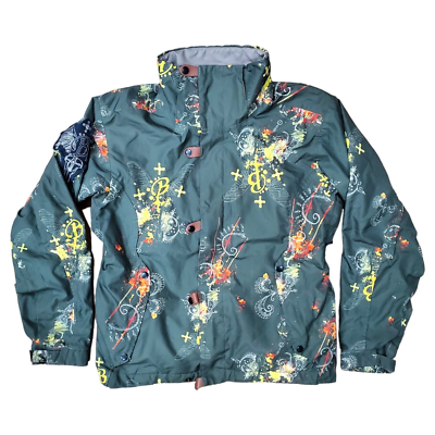 BONFIRE SNOWBOARDING Jacket Women Medium Green BLUR Full Zip Mock