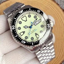 Tandorio NEW 41mm Beige Dial Diver Japan NH36 Watch For Men Sapphire Glass 20ATM