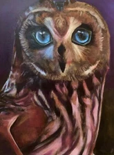 "Hoot" 8x10" Signed Print of Original Painting on lustre photo paper.