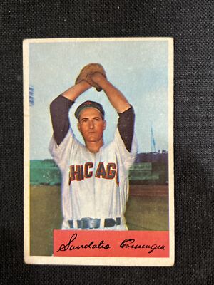 1954 Bowman #166 Sandy Consuegra Crease Chicago White Sox *97