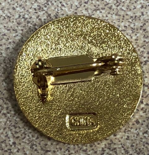 15 YEARS SERVICE AWARD LAPEL PIN SAFETY PIN BACK BLUE ENAMEL GOLD METAL 3/4" - Picture 2 of 2