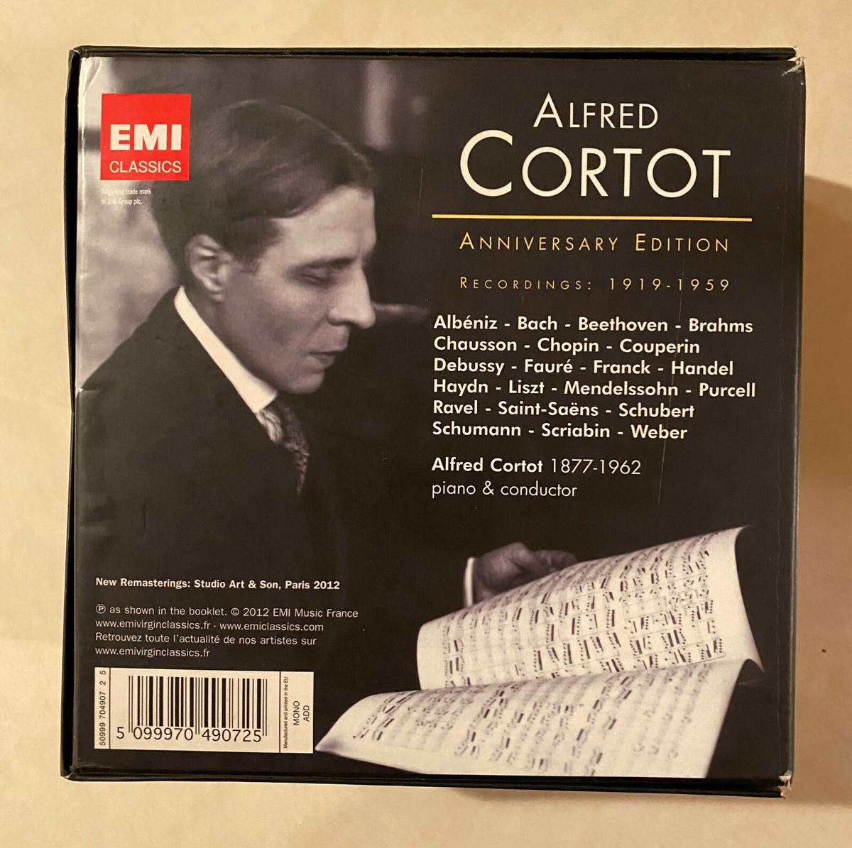 ALFRED CORTOT Anniversary Edition 1919-1959 Pablo Casals EMI 40 x