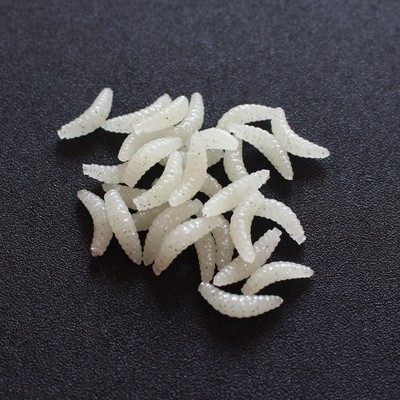 Lot 100 Pcs 2 cm Soft Plastic Worm Fishing Lure Maggot Grub Carp Trout Fly Bait