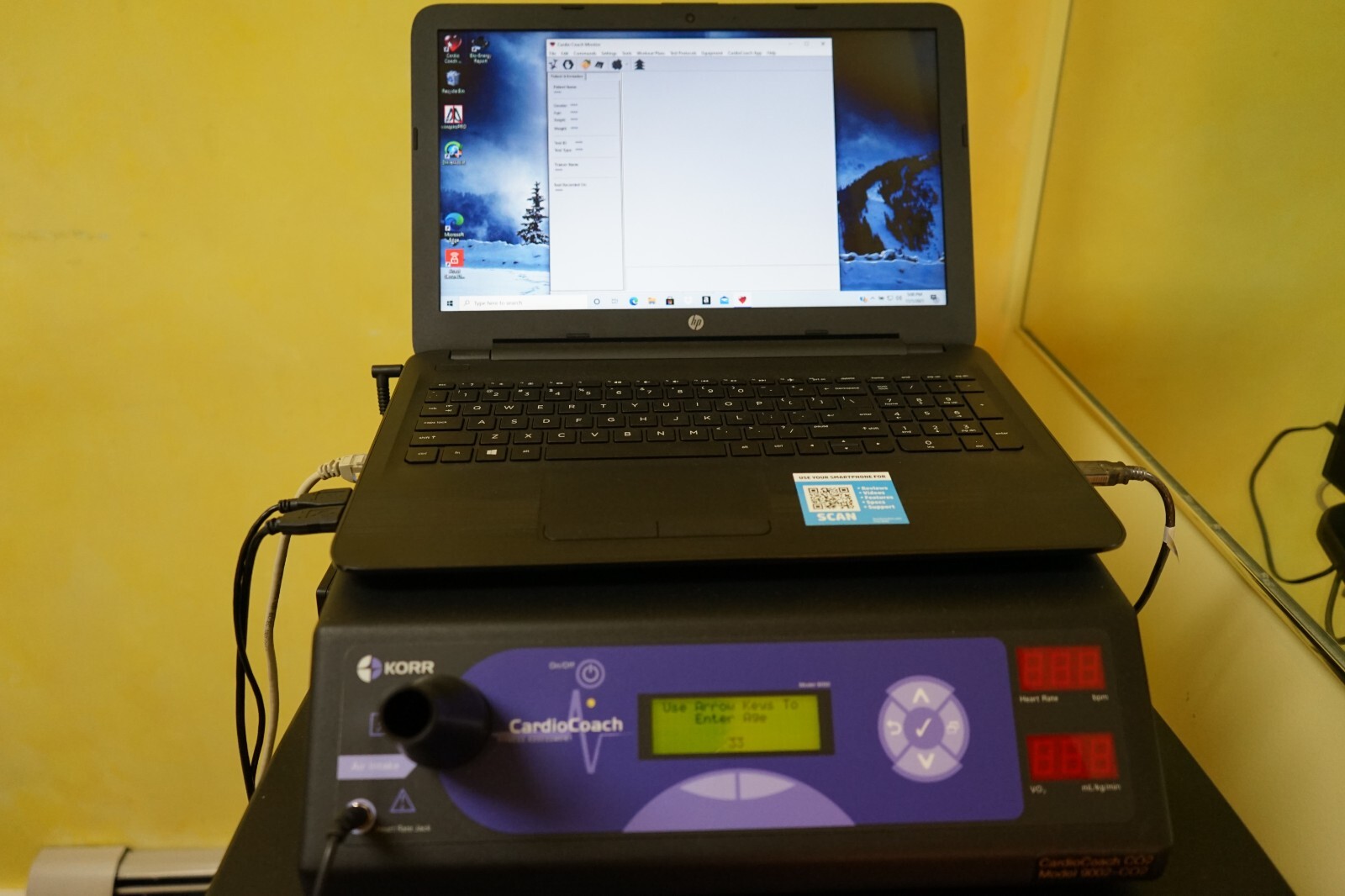 Lode Corival CPET  ergometer & Korr Cardiocoach CO2