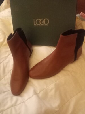 NEW LOGO By Lori Goldstein GABBI Brown Cognac chelsea Ankle Booties size 9-1/2 M