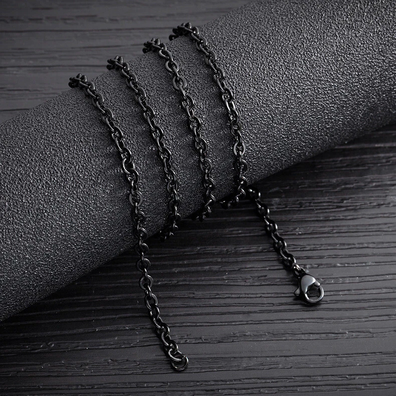Black silver sale chain