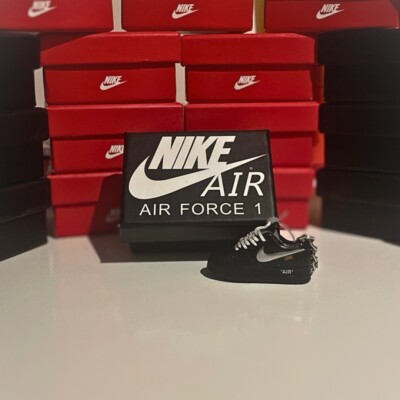Nike OFF WHITE AF-1 Low Mini 3D Trainer Schlüsselanhänger weißes Etikett mit Box 