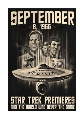 Star Trek Ankündigung TV Premier A4 montiertes Poster Rahmenwahl.