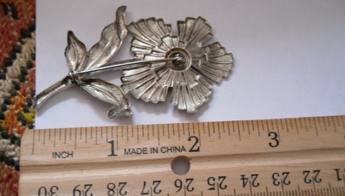 Large Sterling Brooch- Perky MCM Flower by Silverman Brothers of Prov. RI - Picture 7 of 8