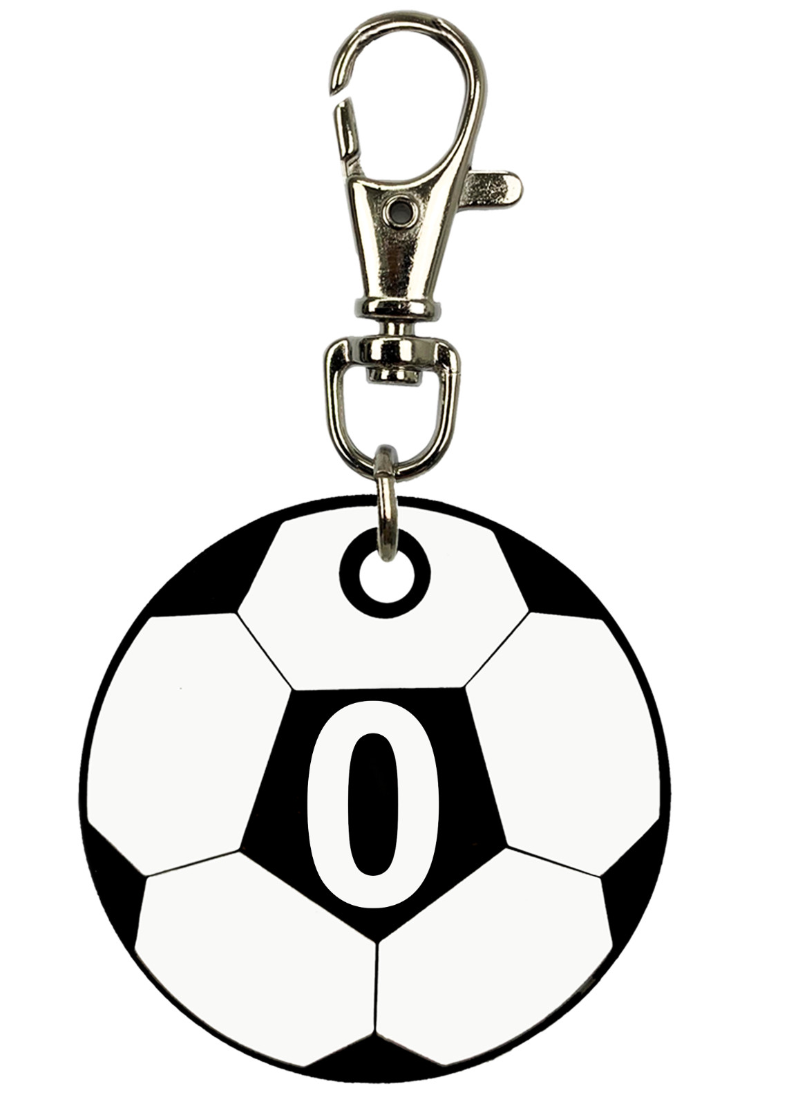 Soccer Ball Number Zipper Pull Keychain Just 4 Kicks Inc. 0-50 Reversible NEW