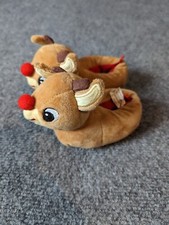Slippers Toddler Rudolph Red Nosed Reindeer Tan Size 1