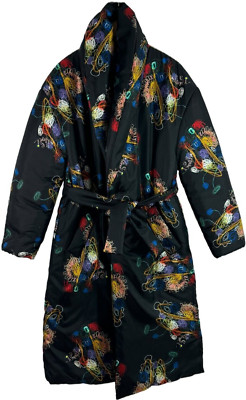 FENDI フェンディ ジャケット マーブル模様 44 XL 総柄 FENDI X Noel Fielding Graphic Reversible Silk Shawl Coat Padded