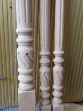 Solid Spiral Stair Balusters Newel Posts Carved Wood Spindles Balcony Staircase
