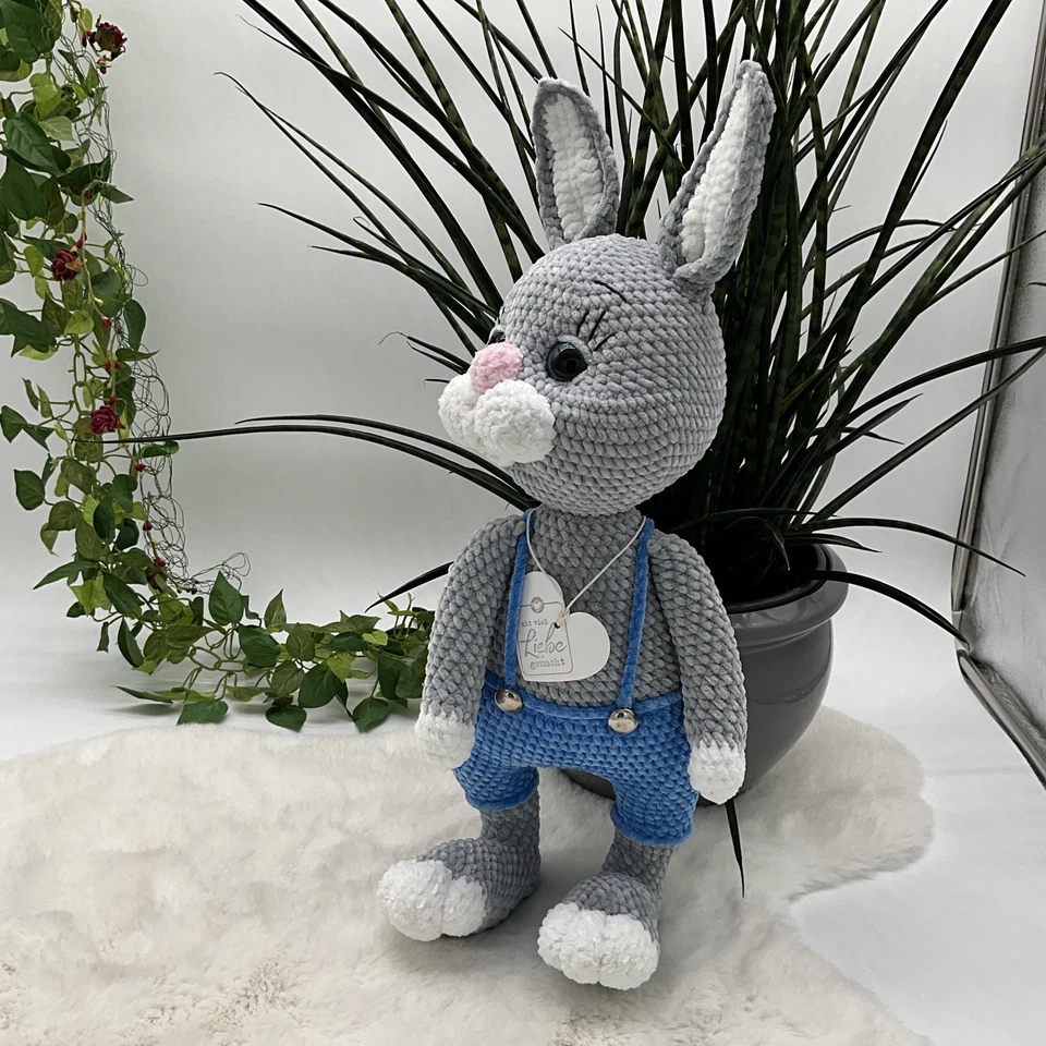 Häkeltier Kuscheltier Häkelarbeit Amigurumi gehäkelter süßer Hase - Bild 3 von 4