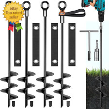 Ground Anchors Trampoline Stakes Anchors High Wind Heavy Duty 16 Inch 4 Pack