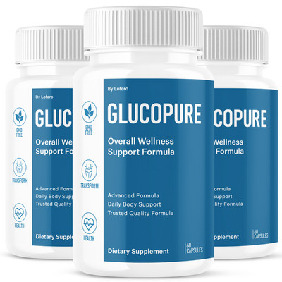 (3 Pack) GlucoPure Capsules Blood Support, Gluco Pure Supplement (180 Capsules)