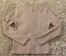 Zara Youth 8-9 Taupe Long Sleeve Ribbed Sweater