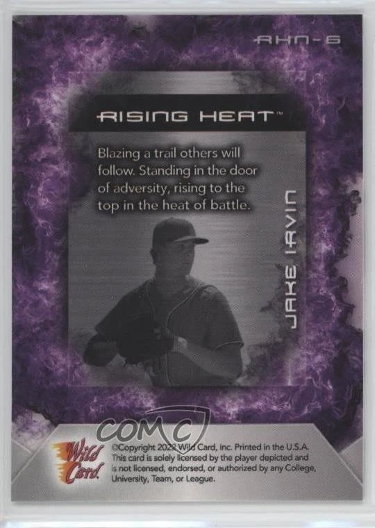 2022 Wild Card Matte SP Exclusive White Background - Purple /10 Jake Irvin - Image 2 of 2