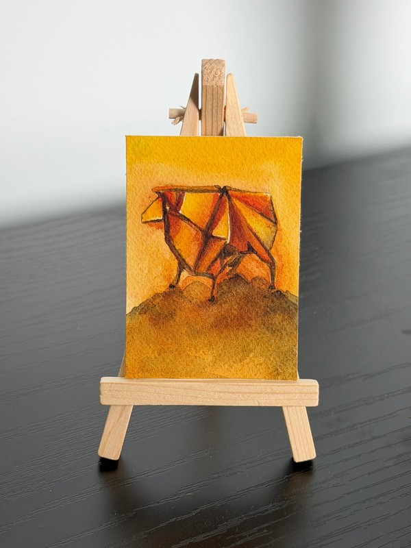 ACEOOriginal-Sheep-BladeRunner2049-Watercolor-2.5"x3.5"-Binge.Brush-FionaWilson
