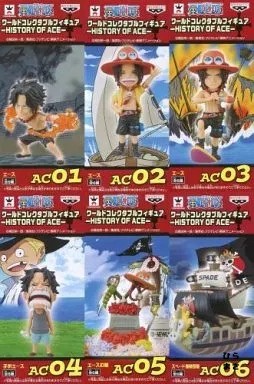 One Piece WCF History of Ace Komplett 6 Set Mini Figuren