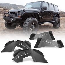 Front and Rear Inner Fender Liners Kit for 2007-2018 Jeep Wrangler JK  Unlim...