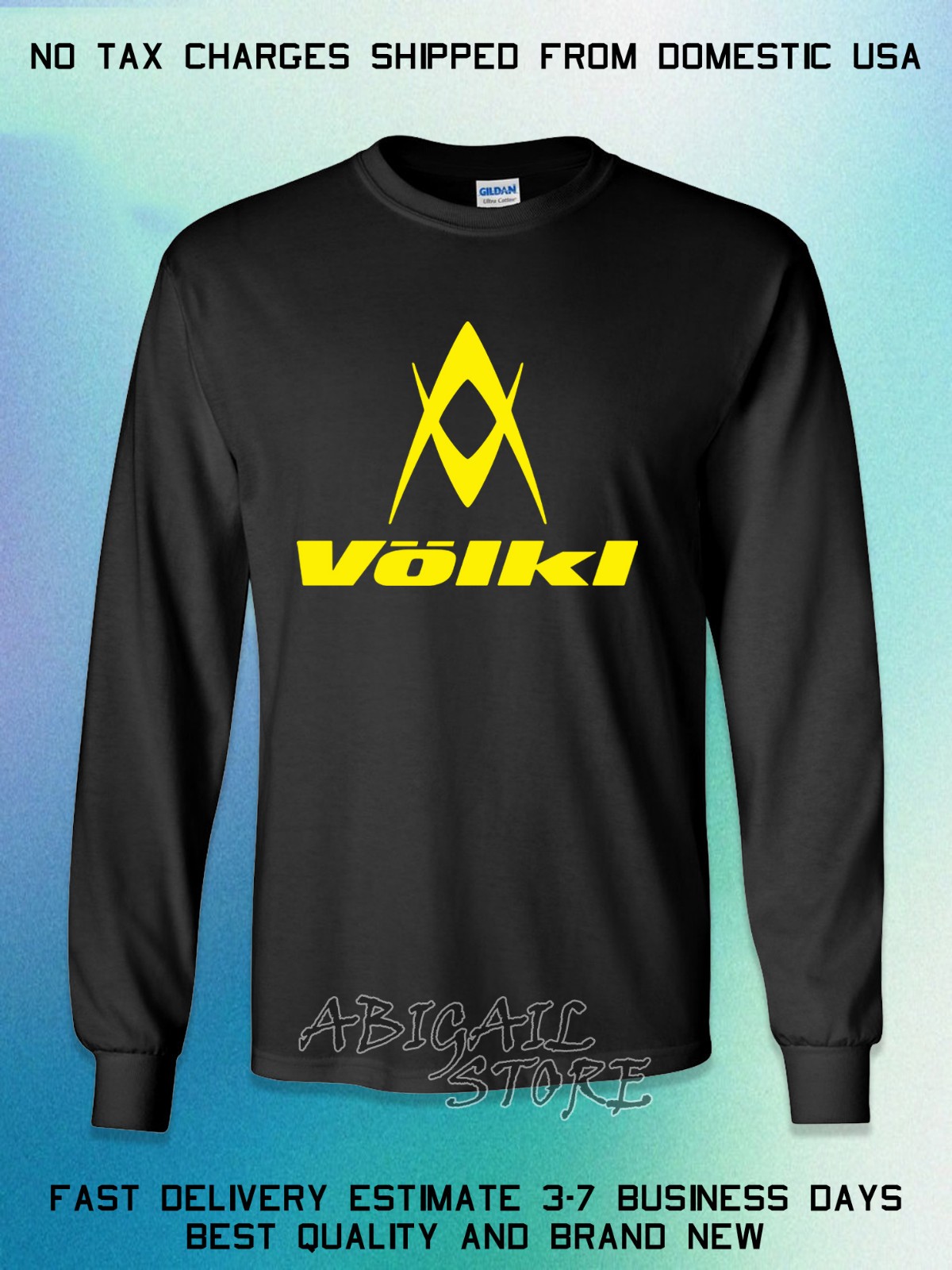 New Volkl Sports Skis & Tennis Logo Men's Long Slevee T-Shirt American T-Shirt image 2