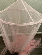 Pink Bed Canopy for Girls with Glowing Stars - Canopy Bed Curtains | Fits Single