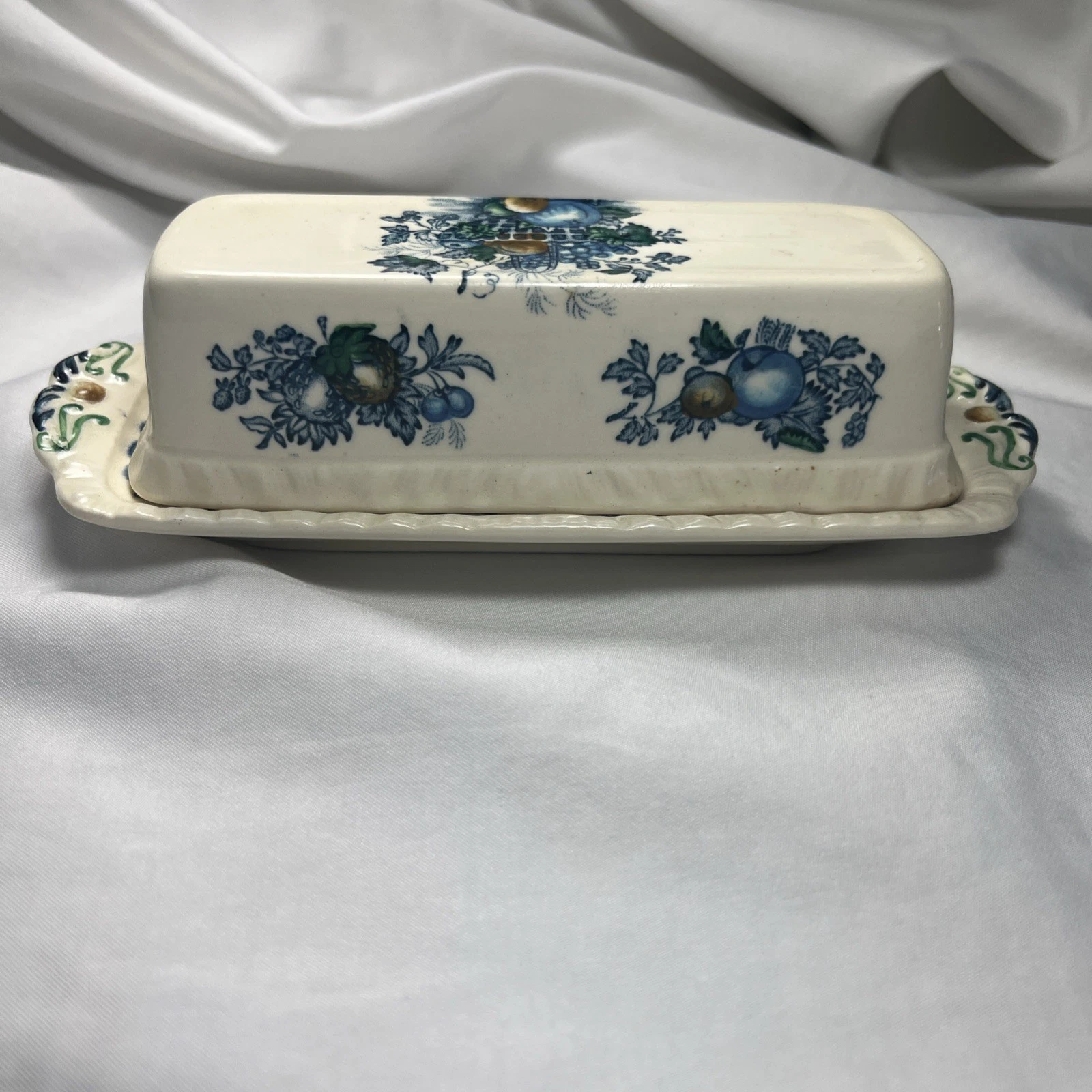 Mason's Patent Ironstone Fruit Basket Butter Dish