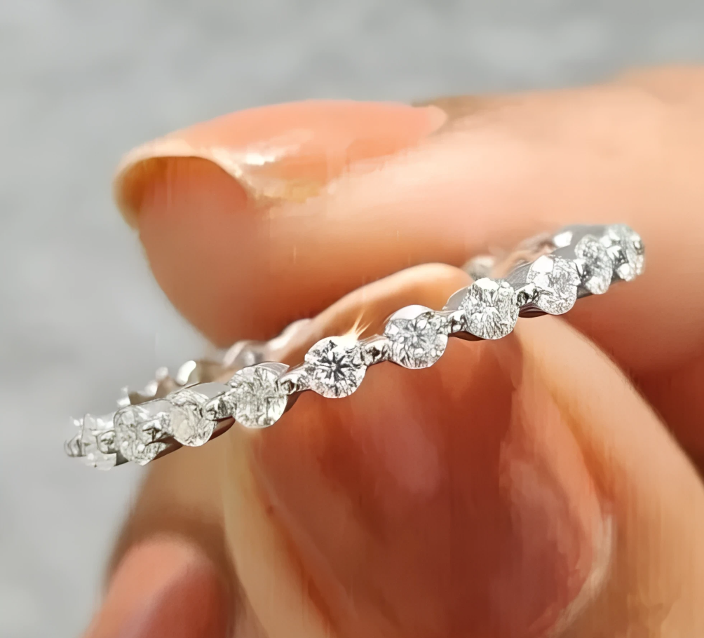 1.50 CTW Round Cut Moissanite Engagement Ring In 14K White Gold Plated For Her