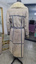 Manteau Luxueux En Peau Lainée Patchwork Vintage Gilles Ricart - Taille XL - Neuf Sans étiquettes