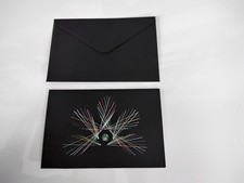 Doppelklappkarte A6, Fadengrafik, mit Umschlag, schwarz