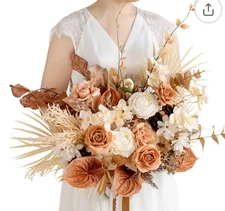 Ling's moment Terracotta 24"L 23"W Bridal Bouquet Cascading,  RV $160