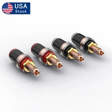 4Pcs Red Copper Plated Binding Post 4mm HiFi Banana Female Speaker Amp Terminal