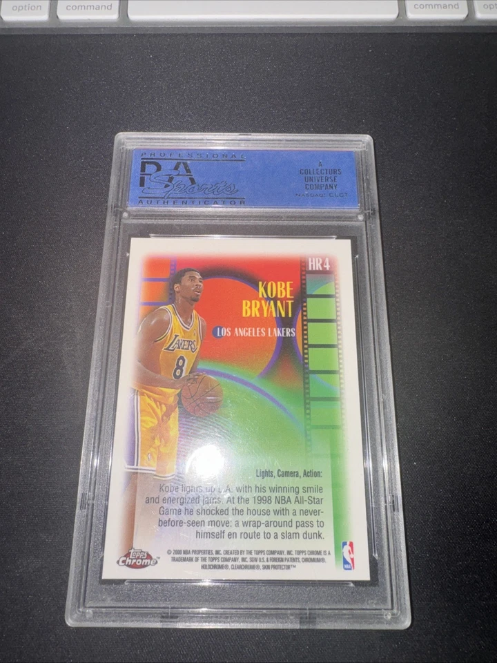 Carretes destacados cromados Topps 1999 inserción #HR4 Kobe Bryant PSA 9 MT Lakers Foto 2 de 2