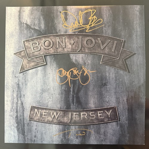 Bon Jovi Signed New Jersey Vinyl LP Album Jon Bon Jovi Pop Up Band