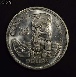 1958 Canada British Columbia Centennial Silver Dollar