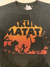 Disney Gray Cotton Lion King Hakuna Matata Pullover T Shirt Size Large New