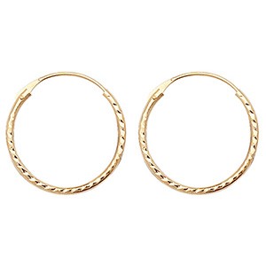 Dormeur boucles d'oreilles femme or 375/1000 12mm anneau or jaune