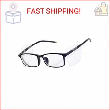 Touri 20 Pairs Clear Slip-On Protective Safety Side Shields for Glasses Fits Sma