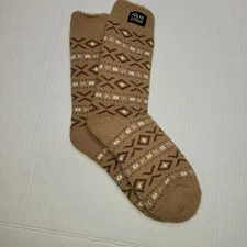 Polar Extreme Insulated Thermal Socks Women's Cozy Fair Isle Snowflake Brown