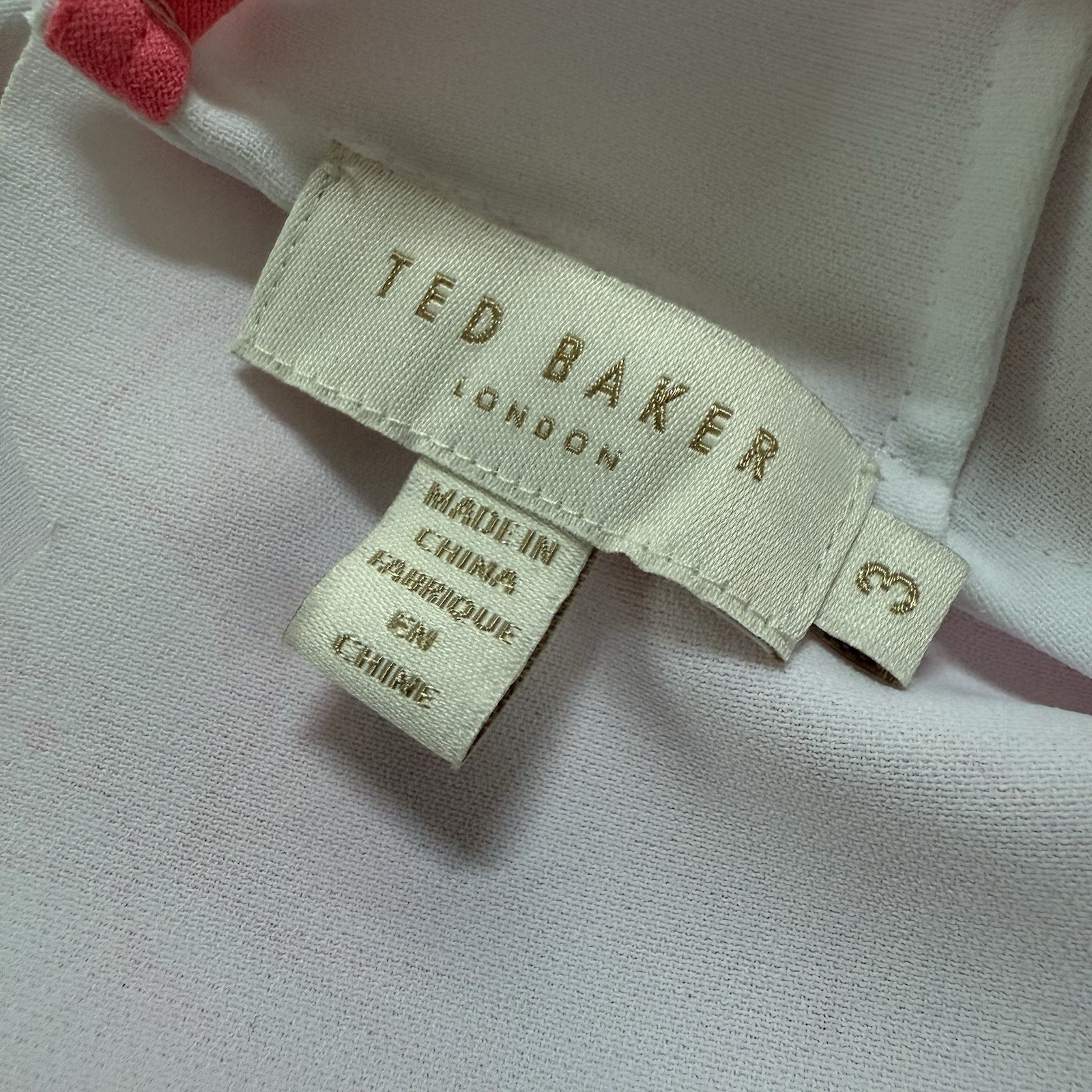 Ted Baker Romaa Happiness Scallop Detail Cami Size 3 (US 8) Pink Floral Print