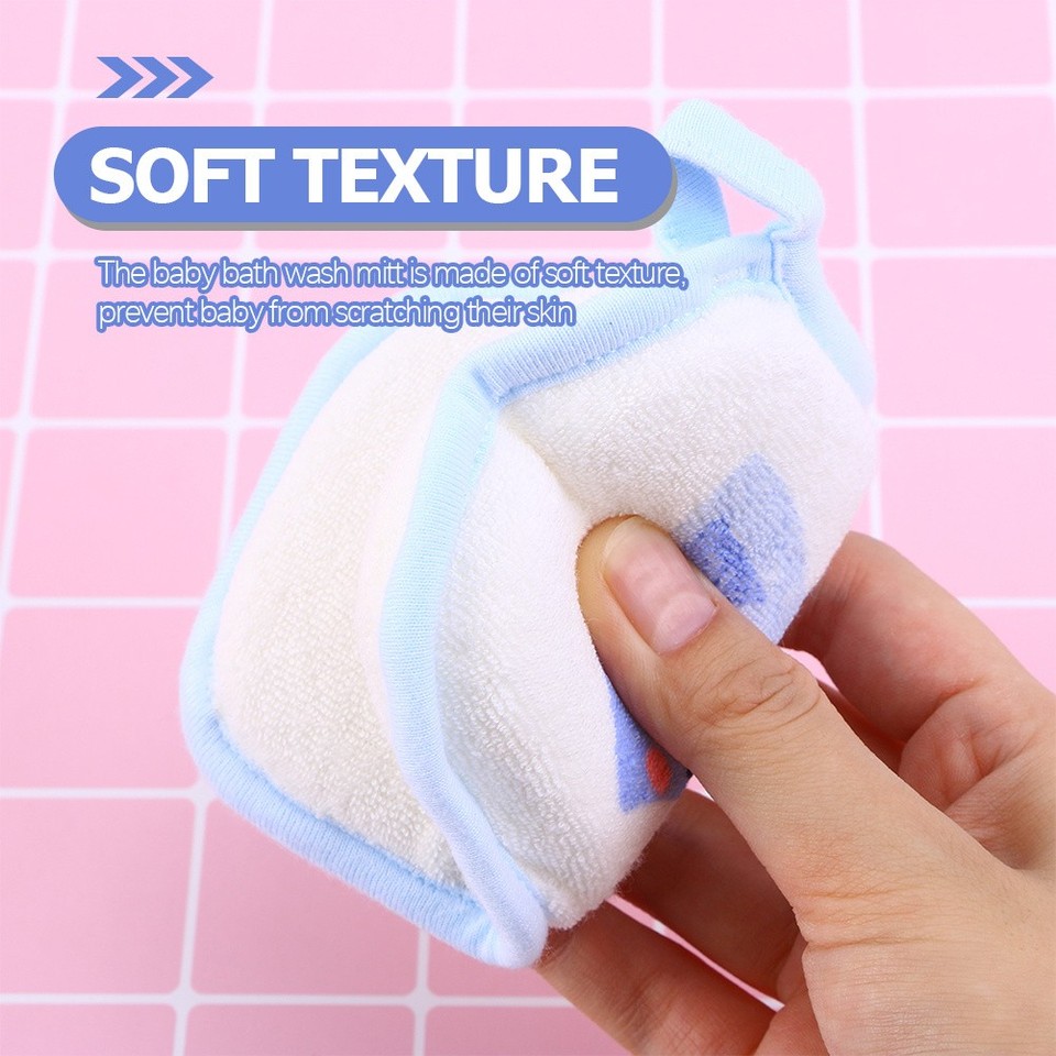 3Pcs Baby Bath Sponges Soft Absorbent Bath Scrubber Cartoon Animal ...