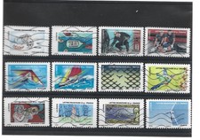 Serie 2013 Le timbre fête l'air France 12 timbres oblitérés n° 889 à 900
