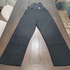 Carhartt R01-M Duck Bib Overalls Mens 34x32 Black Relaxed Fit Workwear NWT