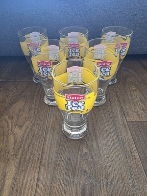 6er Set Vintage Lipton Eisteegläser