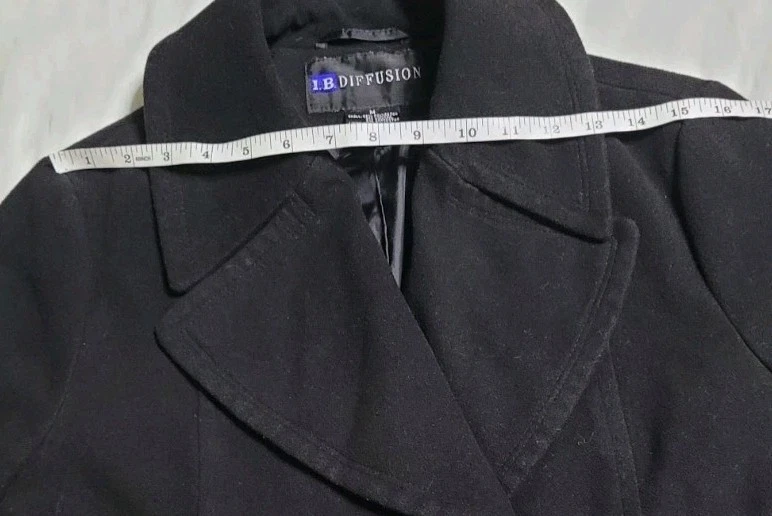 I.B. Diffusion Women's Essential Polyesyer Blend Peacoat Jacket Size M Preppy - Image 4 of 4