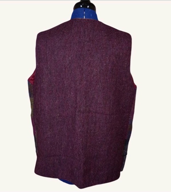 Stitches Vintage Pure Wool Patchwork Vest Made In… - image 3