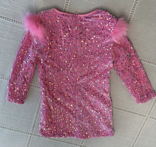 Toddler Girl Party Sparkle Sequin Dress - Pink - Size 4 - Picture 5 of 5